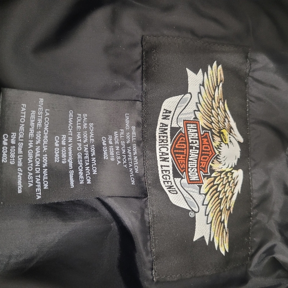 Harley-Davidson Black Jacket with Bold Orange Stripe In Excellent Condition. - Picture 3 of 9